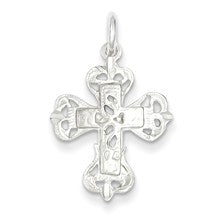 Sterling Silver Diamond-Cut Cross Charm hide-image