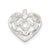 MOM HEART W/ FLOWERS Charm in Sterling Silver