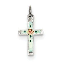 Sterling Silver Enameled Cross Charm hide-image