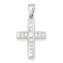 Sterling Silver CZ Latin Cross Charm hide-image