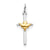 Dove Cross Charm in Sterling Silver & Vermeil