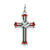 Enameled Cross w/Dove Charm in Sterling Silver