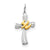 Dove Cross Charm in Sterling Silver & Vermeil