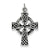 Antiqued Celtic Cross Charm in Sterling Silver