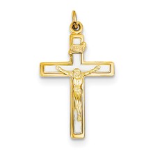 Sterling Silver Enamel & Vermeil INRI Crucifix Charm hide-image