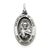 Antiqued Sacred Heart of Jesus Meda Charm in Sterling Silver