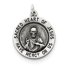 Sterling Silver Sacred Heart of Jesus Medal, Charm hide-image