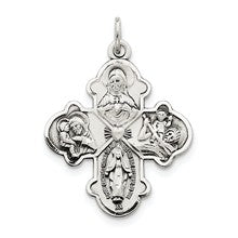 Sterling Silver Antiqued 4-way Medal Charm hide-image