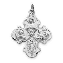 Sterling Silver Satin 4-way Medal, Charm hide-image