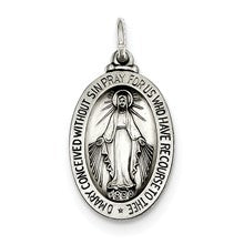 Sterling Silver Antiqued Miraculous Medal Charm hide-image