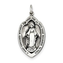 Sterling Silver Antiqued Miraculous Medal, Pendants and Charm hide-image