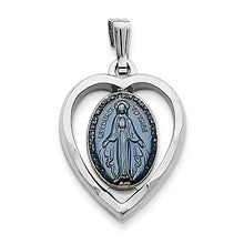 Sterling Silver Miraculous Heart Medal, Lovely Charm hide-image