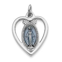 Sterling Silver Miraculous Heart Medal, Appealing Charm hide-image