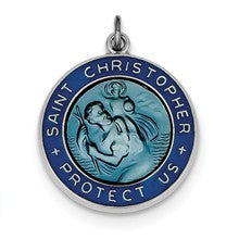 Sterling Silver Enameled St. Christopher Medal Charm hide-image