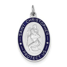 Sterling Silver Enameled St. Christopher Medal, Gorgeous Charm hide-image