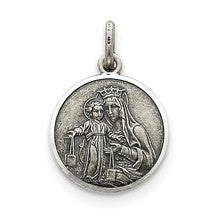 Sterling Silver Our Lady of Mount Carmel Medal Charm hide-image