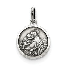 Sterling Silver Antiqued Saint Anthony Medal, Delightful Charm hide-image