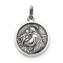 Sterling Silver Antiqued Saint Anthony Medal, Exquisite Charm hide-image