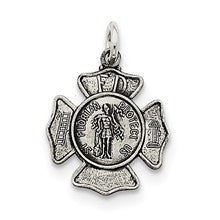 Sterling Silver Saint Florian Badge Medal, Classy Charm hide-image