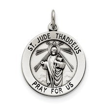 Sterling Silver Saint Jude Thaddeus Medal, Beautiful Charm hide-image