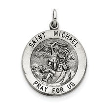 Sterling Silver Antiqued Saint Michael Medal, Classy Charm hide-image