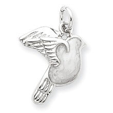 Sterling Silver Enameled White Dove Charm hide-image