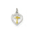 Cross in Heart Charm in Sterling Silver & Vermeil