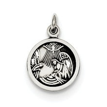 Sterling Silver Antiqued Baptism Medal, Charm hide-image