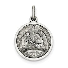 Sterling Silver Baptism Medal, Alluring Charm hide-image