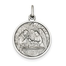 Sterling Silver Baptism Medal, Appealing Charm hide-image