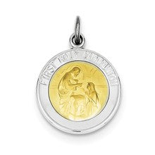 Sterling Silver & Vermeil Holy Communion Medal Charm hide-image