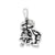 Antiqued Boy Kissing Girl Charm in Sterling Silver