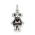 Antiqued Enameled Red Girl Charm in Sterling Silver