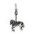 Antiqued Carousel Horse Charm in Sterling Silver