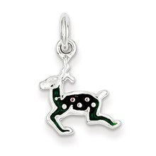 Sterling Silver Enameled Reindeer Charm hide-image