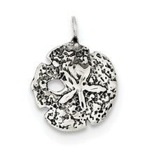 Sterling Silver Antiqued Sand Dollar Charm hide-image