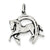 Antiqued Horse in Horseshoe Charm in Sterling Silver