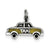 Yellow Enameled Taxi Charm in Sterling Silver