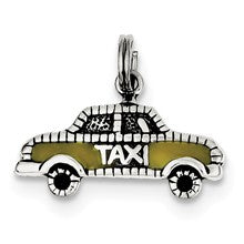 Sterling Silver Yellow Enameled Taxi Charm hide-image