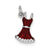 Enameled Red Dress Charm in Sterling Silver