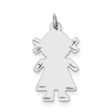 Sterling Silver Engravable Girl Disc Charm hide-image