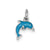 Enameled Dolphin Charm in Sterling Silver