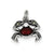 Enameled Red Crab Charm in Sterling Silver