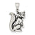 Antiqued Fox Charm in Sterling Silver