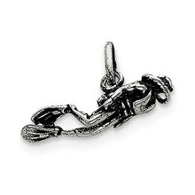 Sterling Silver Antiqued Scuba Diver Charm hide-image