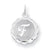 Sterling Silver Brocaded Initial F Charm hide-image