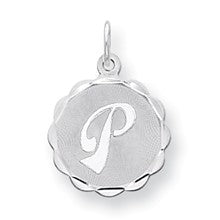 Sterling Silver Brocaded Initial P Charm hide-image