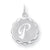 Sterling Silver Brocaded Initial P Charm hide-image