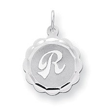 Sterling Silver Brocaded Initial R Charm hide-image