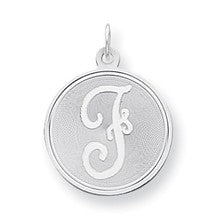 Sterling Silver Brocaded Initial F Charm hide-image